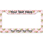 Valentine Owls License Plate Frame - Style B (Personalized)