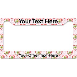 Valentine Owls License Plate Frame - Style B (Personalized)
