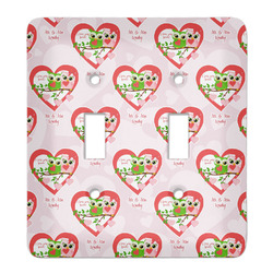 Valentine Owls Light Switch Cover (2 Toggle Plate) (Personalized)