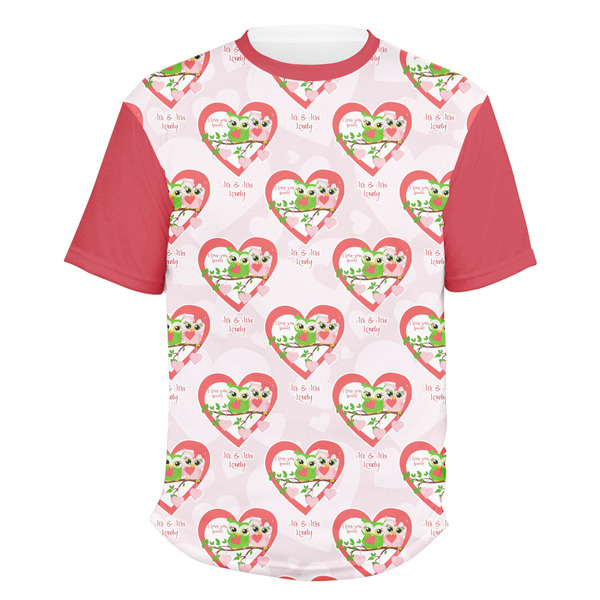 Custom Valentine Owls Men's Crew T-Shirt (Personalized)