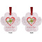 Valentine Owls Metal Paw Ornament - Front and Back