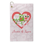 Valentine Owls Microfiber Golf Towel - Small (Personalized)