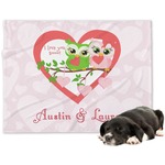 Valentine Owls Dog Blanket - Large (Personalized)