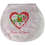 Valentine Owls Burp Pad - Velour w/ Couple's Names