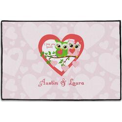 Valentine Owls Door Mat - 36"x24" (Personalized)