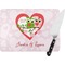 Valentine Owls Personalized Glass Cutting Board