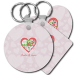 Valentine Owls Plastic Keychain (Personalized)