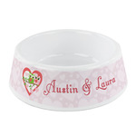 Valentine Owls Plastic Dog Bowl - Small (Personalized)