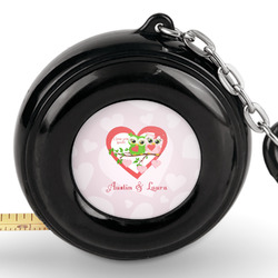 Valentine Owls Pocket Tape Measure - 6 Ft w/ Carabiner Clip (Personalized)