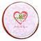 Valentine Owls Printed Icing Circle - Large - On Cookie