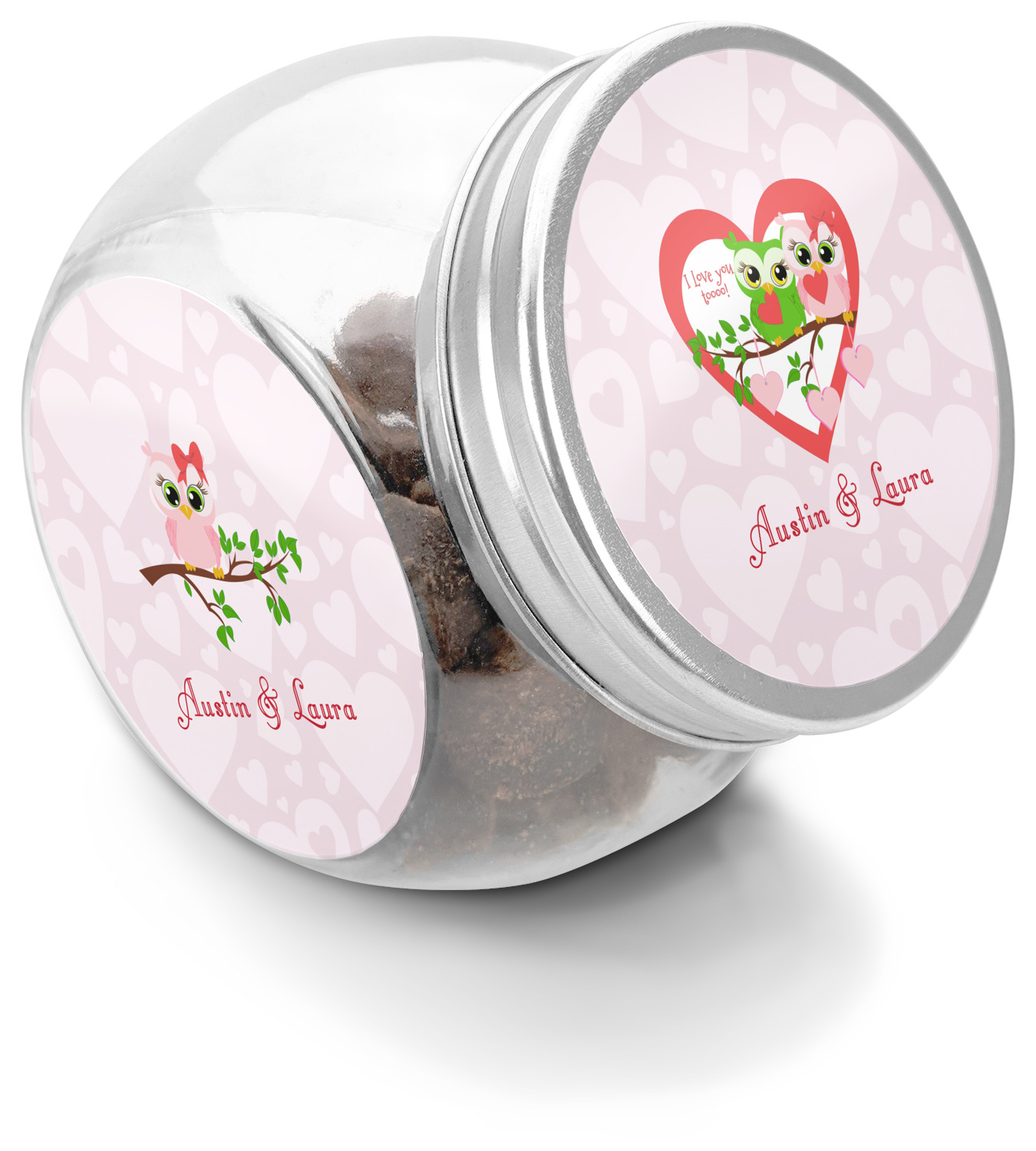 Valentine Owls Puppy Treat Jar (Personalized) - YouCustomizeIt