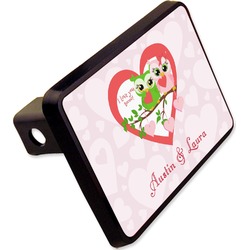 Valentine Owls Rectangular Trailer Hitch Cover - 2" (Personalized)