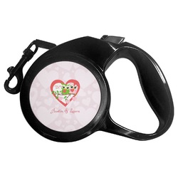 Valentine Owls Retractable Dog Leash - Small (Personalized)