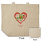 Valentine Owls Reusable Cotton Grocery Bag - Front & Back View