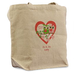 Valentine Owls Reusable Cotton Grocery Bag - Single (Personalized)