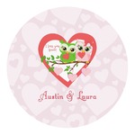 Valentine Owls Round Decal (Personalized)