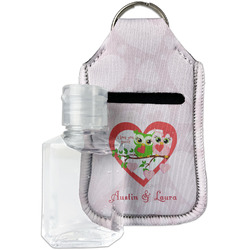 Valentine Owls Hand Sanitizer & Keychain Holder - Small (Personalized)