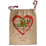 Valentine Owls Santa Sack - Front (Personalized)