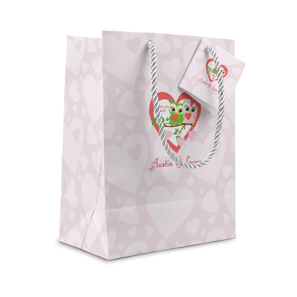 Custom Valentine Owls Small Gift Bag (Personalized)