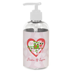 Valentine Owls Plastic Soap / Lotion Dispenser (8 oz - Small - White) (Personalized)