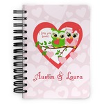 Valentine Owls Spiral Notebook - 5x7 w/ Couple's Names