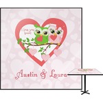 Valentine Owls Square Table Top - 24" (Personalized)