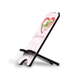 Valentine Owls Stylized Cell Phone Stand - Small w/ Couple's Names