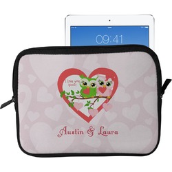 Valentine Owls Tablet Case / Sleeve - Large (Personalized)
