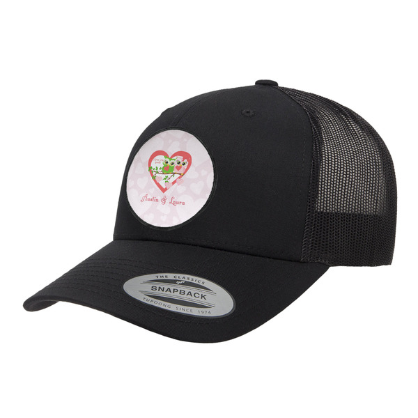 Custom Valentine Owls Trucker Hat - Black (Personalized)