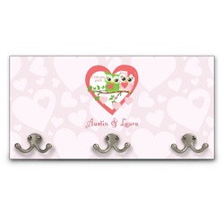 Valentine Owls Wall Mounted Coat Rack (Personalized)