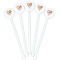 Valentine Owls White Plastic 5.5" Stir Stick - Fan View