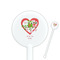 Valentine Owls White Plastic 5.5" Stir Stick - Round - Closeup