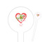 Valentine Owls White Plastic 6" Food Pick - Round - Closeup