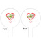 Valentine Owls White Plastic 6" Food Pick - Round - Double Sided - Front & Back