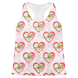 Valentine Owls Womens Racerback Tank Top - Large (Personalized)