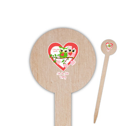 Valentine Owls 6" Round Wooden Food Picks - Double Sided (Personalized)