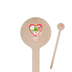 Valentine Owls 6" Round Wooden Stir Sticks - Single Sided (Personalized)