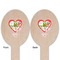 Valentine Owls Wooden Food Pick - Oval - Double Sided - Front & Back