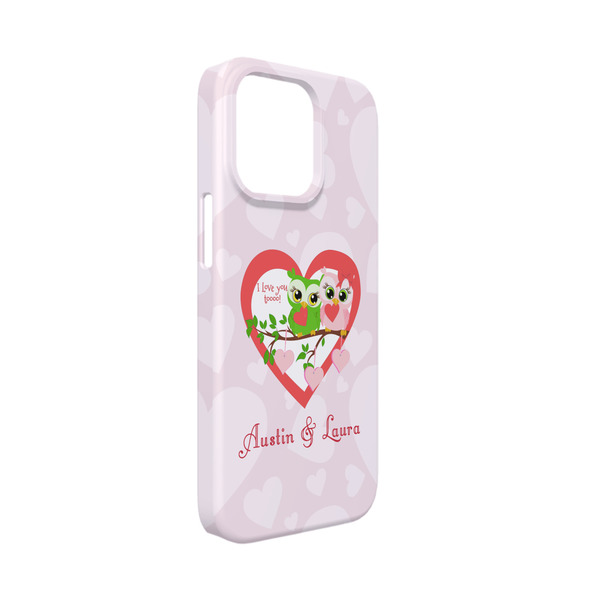 Custom Valentine Owls iPhone Case - Plastic - iPhone 13 Mini (Personalized)