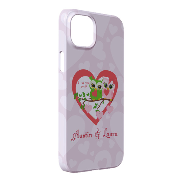 Custom Valentine Owls iPhone Case - Plastic - iPhone 14 Plus (Personalized)