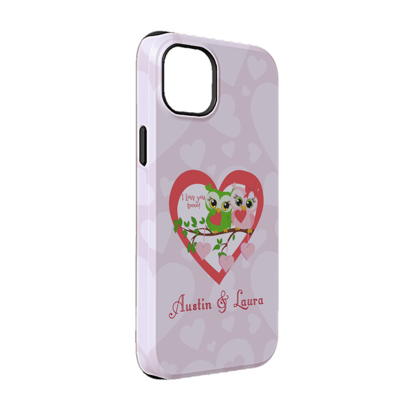 Custom Valentine Owls iPhone Case - Rubber Lined - iPhone 14 (Personalized)