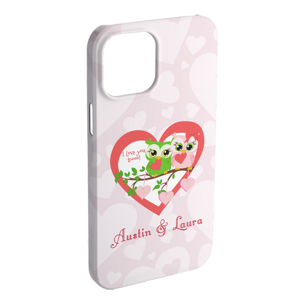 Custom Valentine Owls iPhone Case - Plastic - iPhone 15 Plus (Personalized)