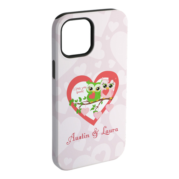 Custom Valentine Owls iPhone Case - Rubber Lined - iPhone 15 Plus (Personalized)