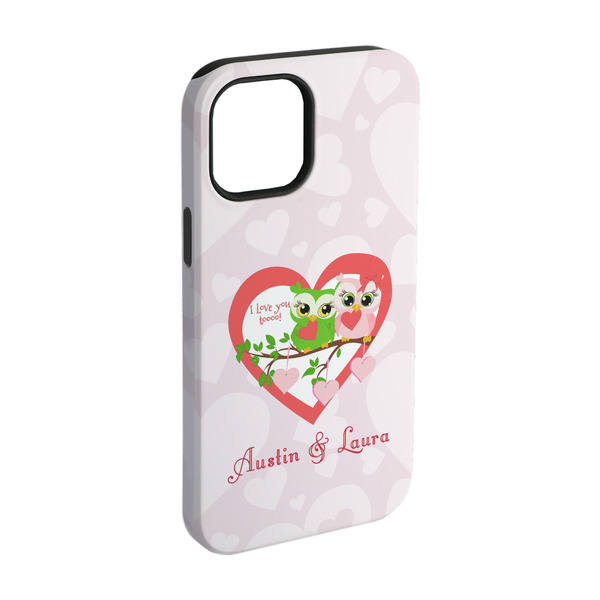 Custom Valentine Owls iPhone Case - Rubber Lined - iPhone 15 Pro (Personalized)