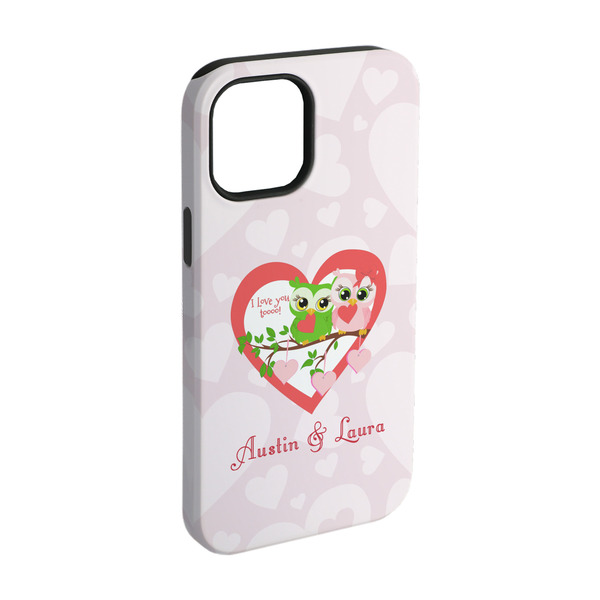 Custom Valentine Owls iPhone Case - Rubber Lined - iPhone 15 (Personalized)