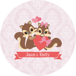 Chipmunk Couple Multipurpose Round Labels - 1" (Personalized)