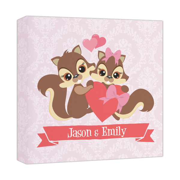 Custom Chipmunk Couple Canvas Print - 12x12 (Personalized)