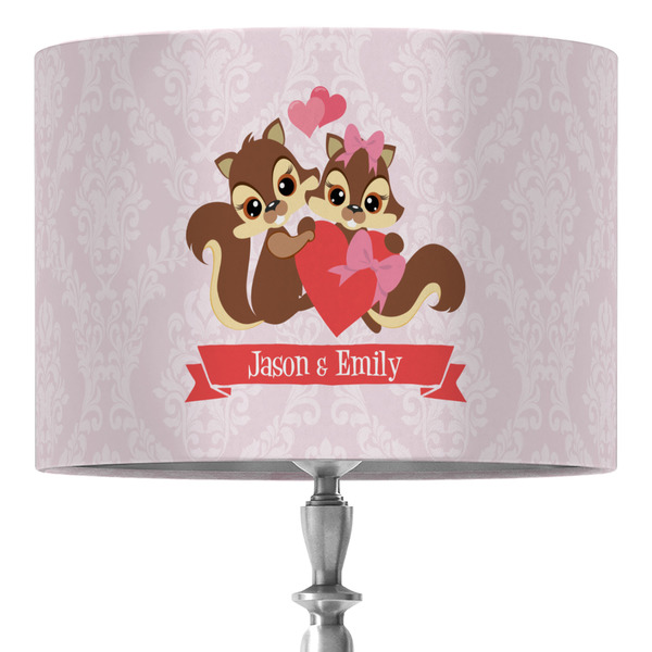 Custom Chipmunk Couple 16" Drum Lamp Shade - Fabric (Personalized)