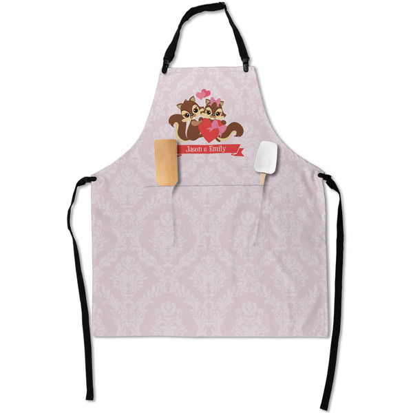 Custom Chipmunk Couple Apron With Pockets w/ Couple's Names