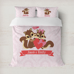 Chipmunk Couple Duvet Cover Set - Full / Queen (Personalized)